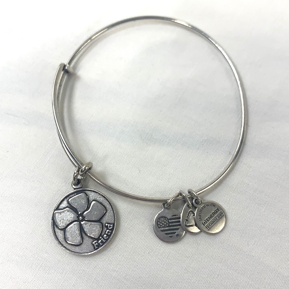Alex and Ani Friend Flower Charm Bracelet - Silver Finish